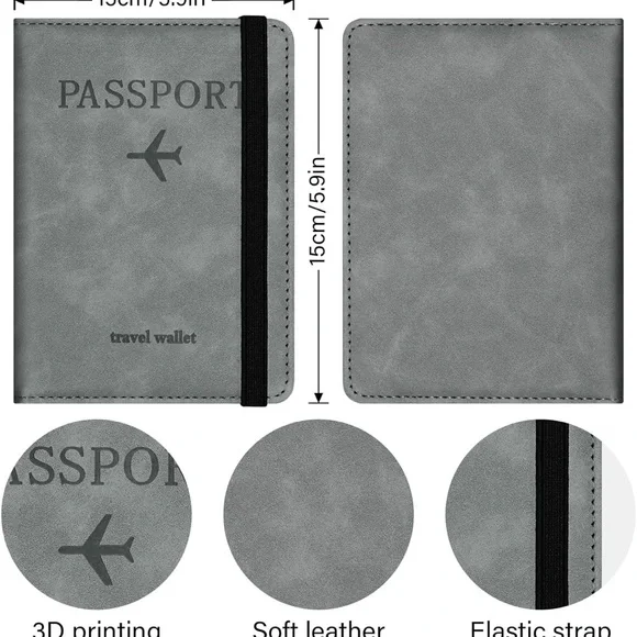 Gray Travel Wallet - Picture 4 of 7